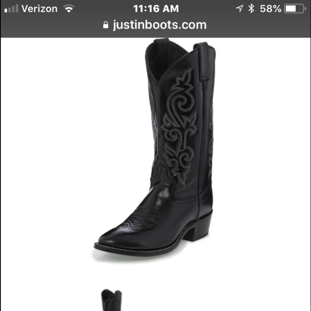 Justin Black Cowboy Boots